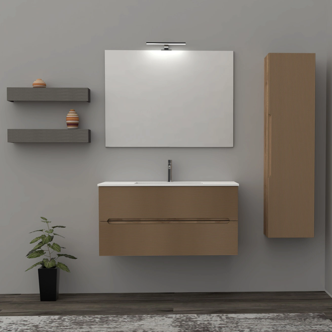 bagno moderno rovere rigato