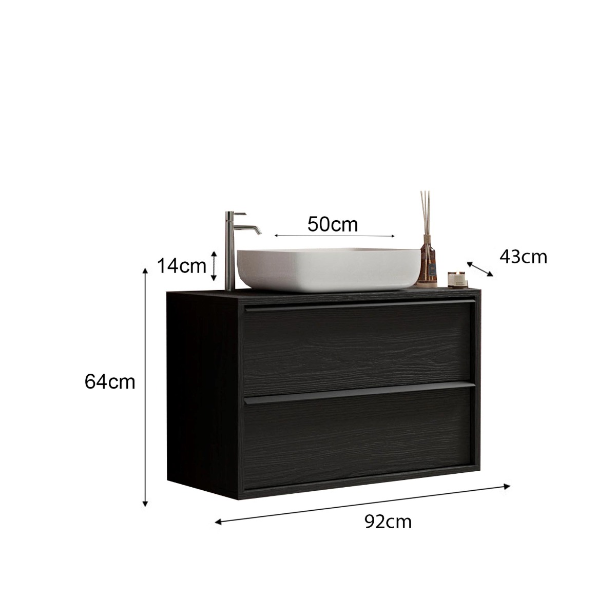 bagno frassino nero 105 cm