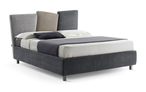 Letto Algedi in finitura grigio perla, tortora  e grigio cadetto