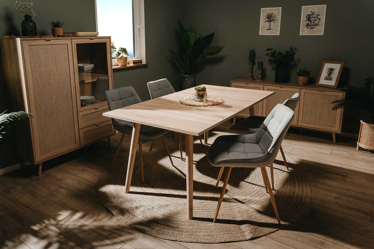 Tavolo Kara con in finitura Quercia 