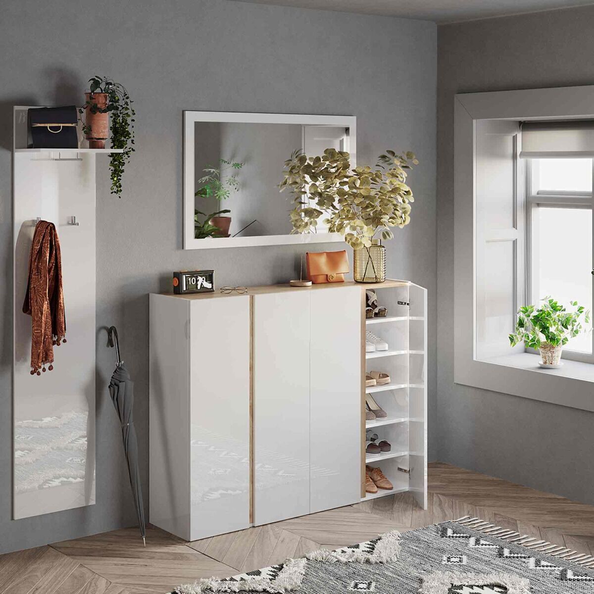 Composizione moderna Bianco lucido e Cadiz