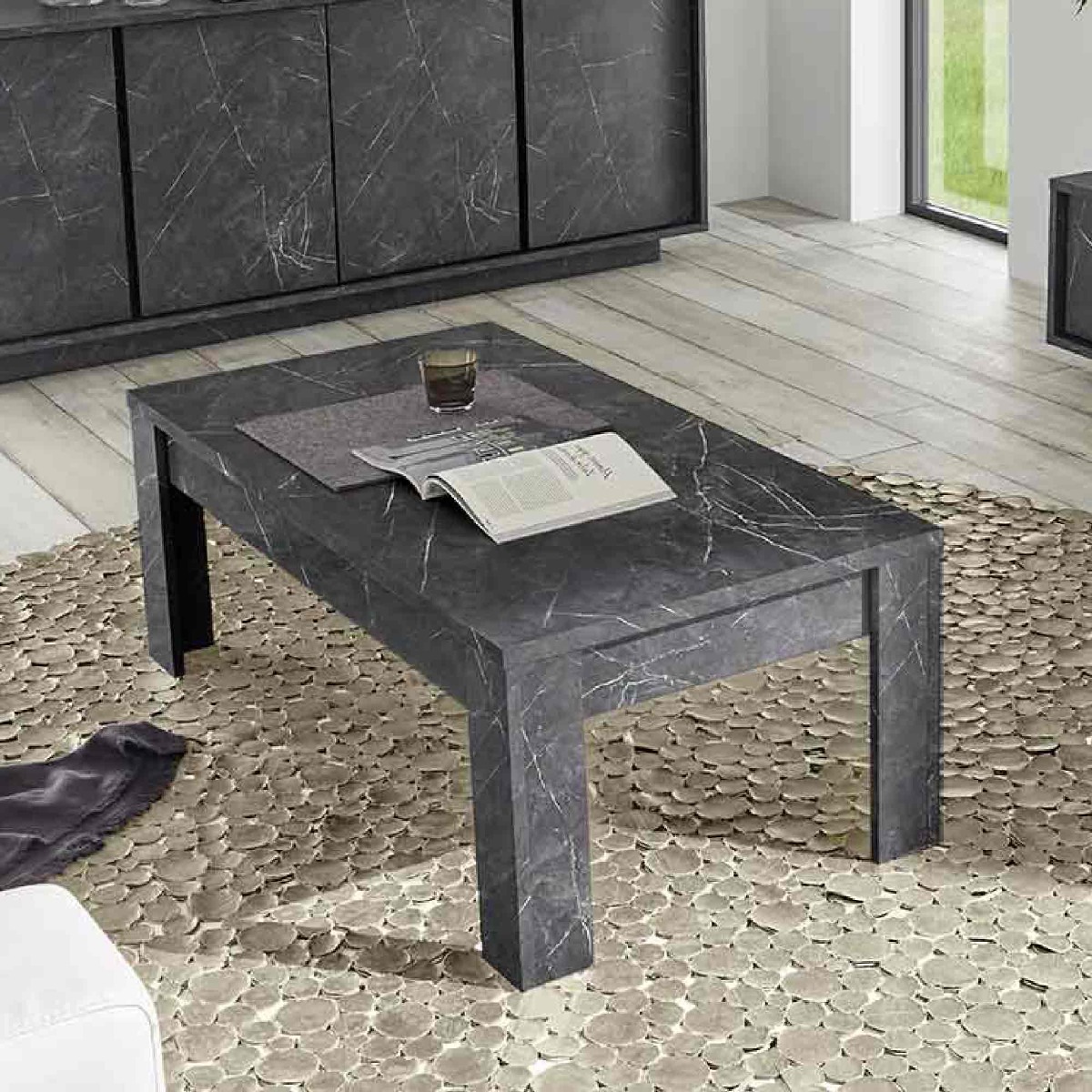 Moderno Tavolino da salotto effetto Marmo di carrara nero in offerta