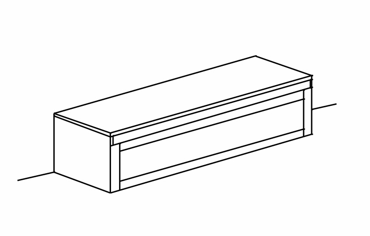 Base TV con un cassettone e frontale con telaio, disponibile in diverse finiture