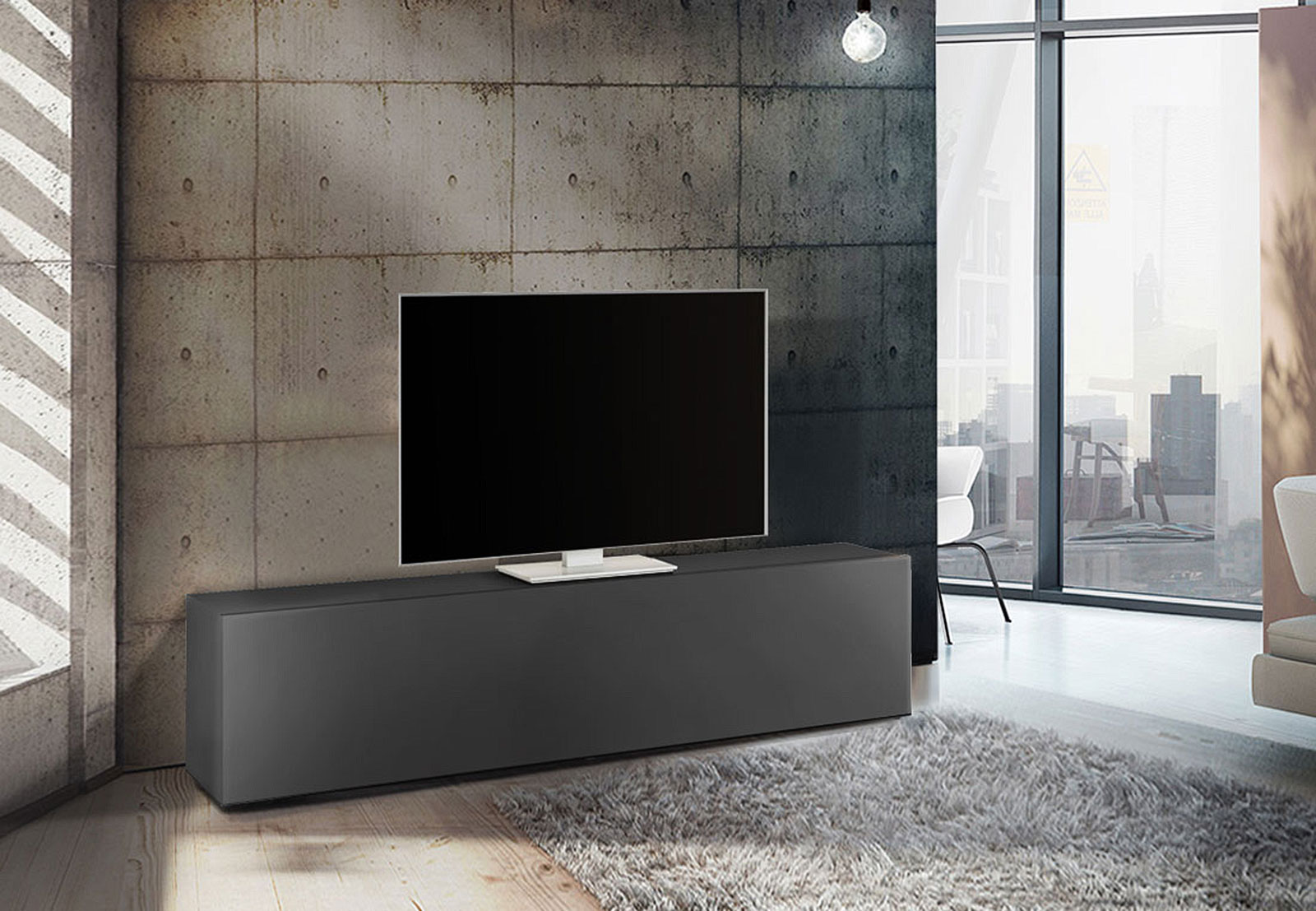 Base TV anta a ribalta, finitura Antracite 