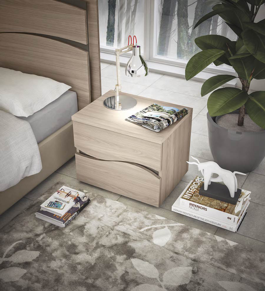 Camera da letto completa, finitura Olmo Perla, Made in Italy