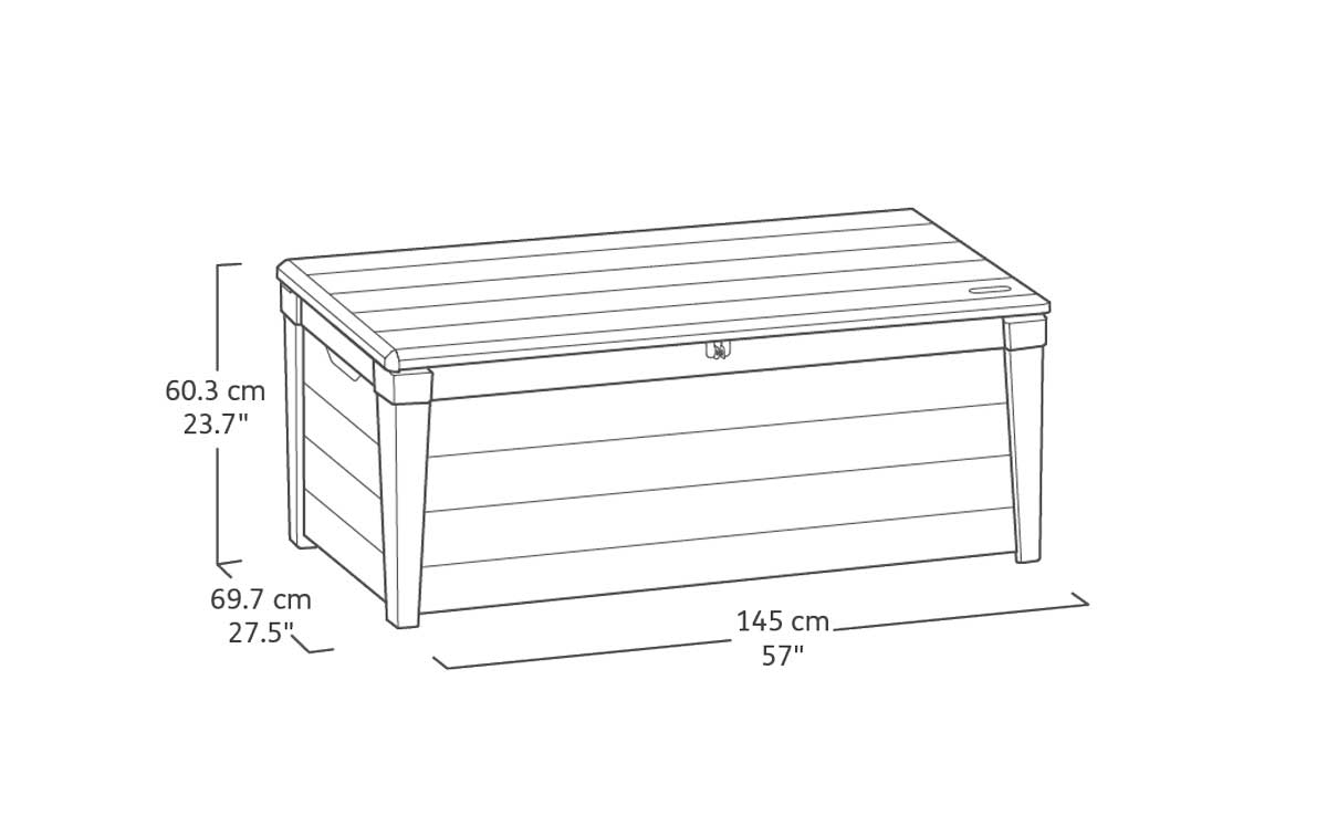 Baule porta oggetti per esterni, Mandorlo
