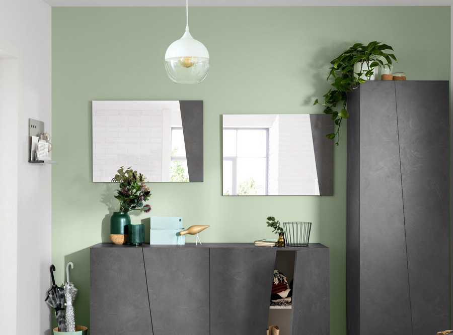 Specchiera rettangolare L.80 cm, con dettaglio Ardesia