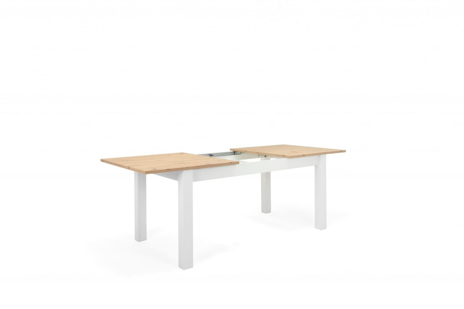 Tavolo allungabile moderno in finitura bianco opaco e quercia