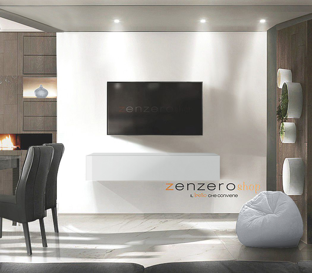 Mobili porta tv design in finitura Ossido, anta a ribalta