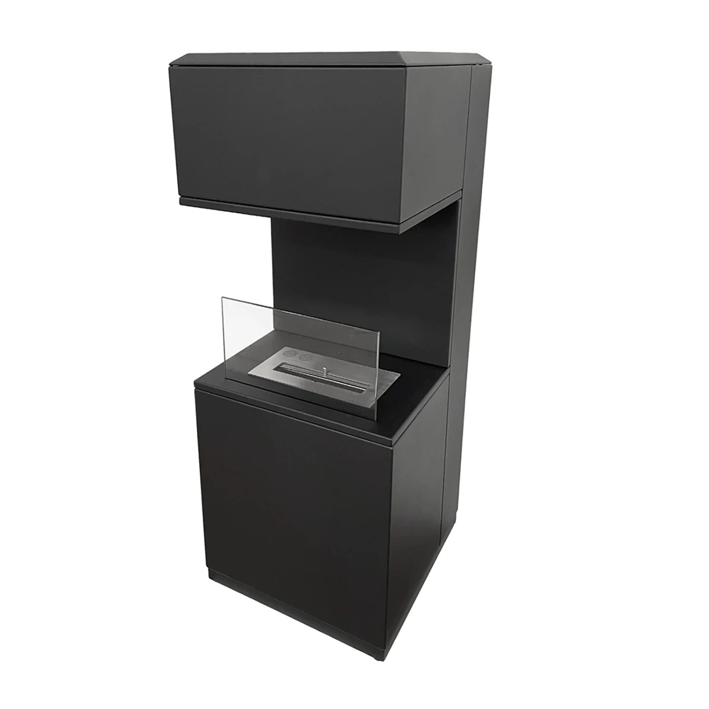 Camino a bioetanolo biocamino da terra, Nero, 40x40x100 h cm Zenzero Shop