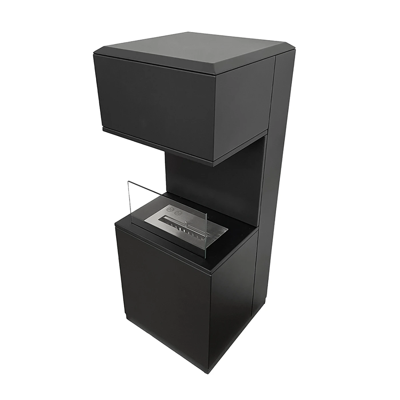 Camino a bioetanolo biocamino da terra, Nero, 40x40x100 h cm Zenzero Shop