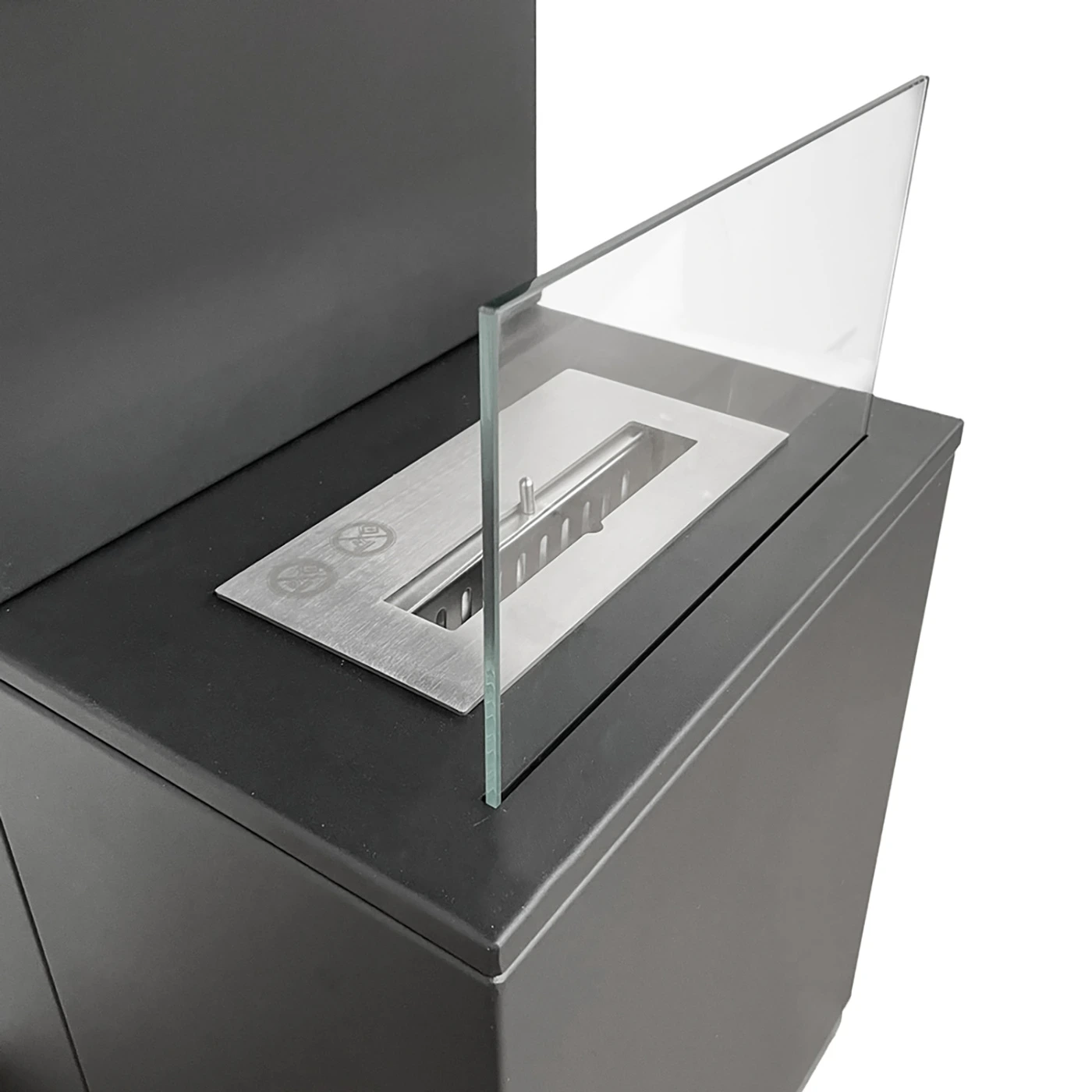 Camino a bioetanolo biocamino da terra, Nero, 40x40x100 h cm Zenzero Shop