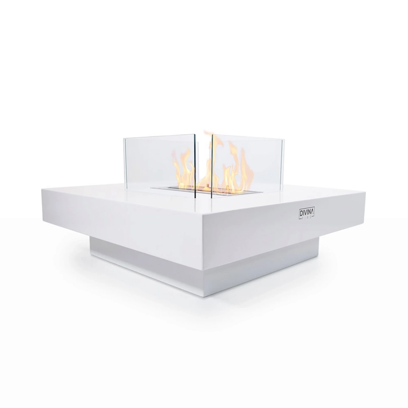 Camino a bioetanolo per interno, Bianco, 70x70x35 h cm Zenzero Shop