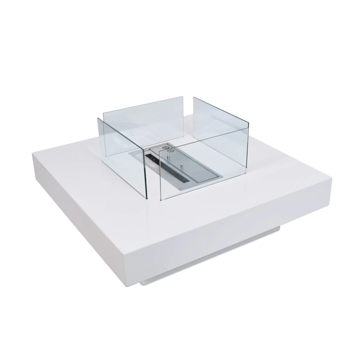 Camino a bioetanolo per interno, Bianco, 70x70x35 h cm Zenzero Shop