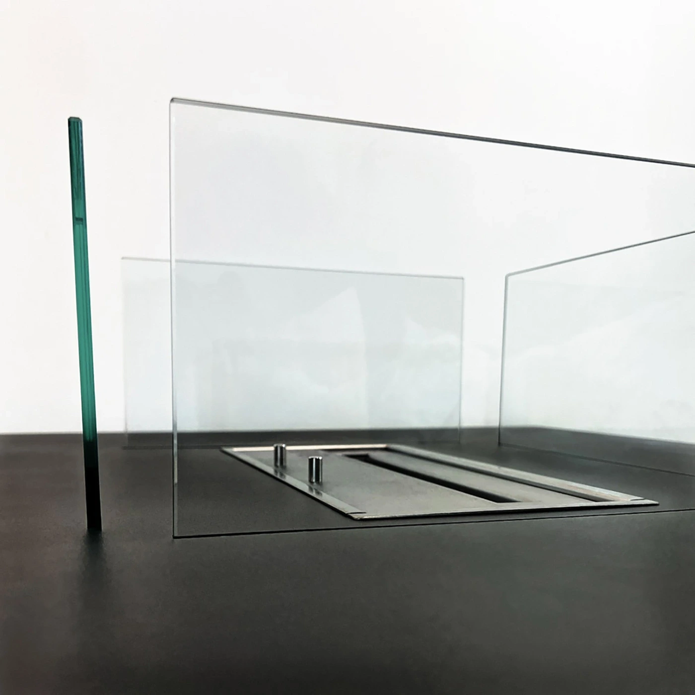 Camino a bioetanolo per interno, Nero, 70x70x35 h cm Zenzero Shop