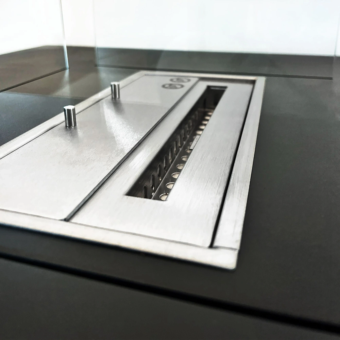 Camino a bioetanolo per interno, Nero, 70x70x35 h cm Zenzero Shop