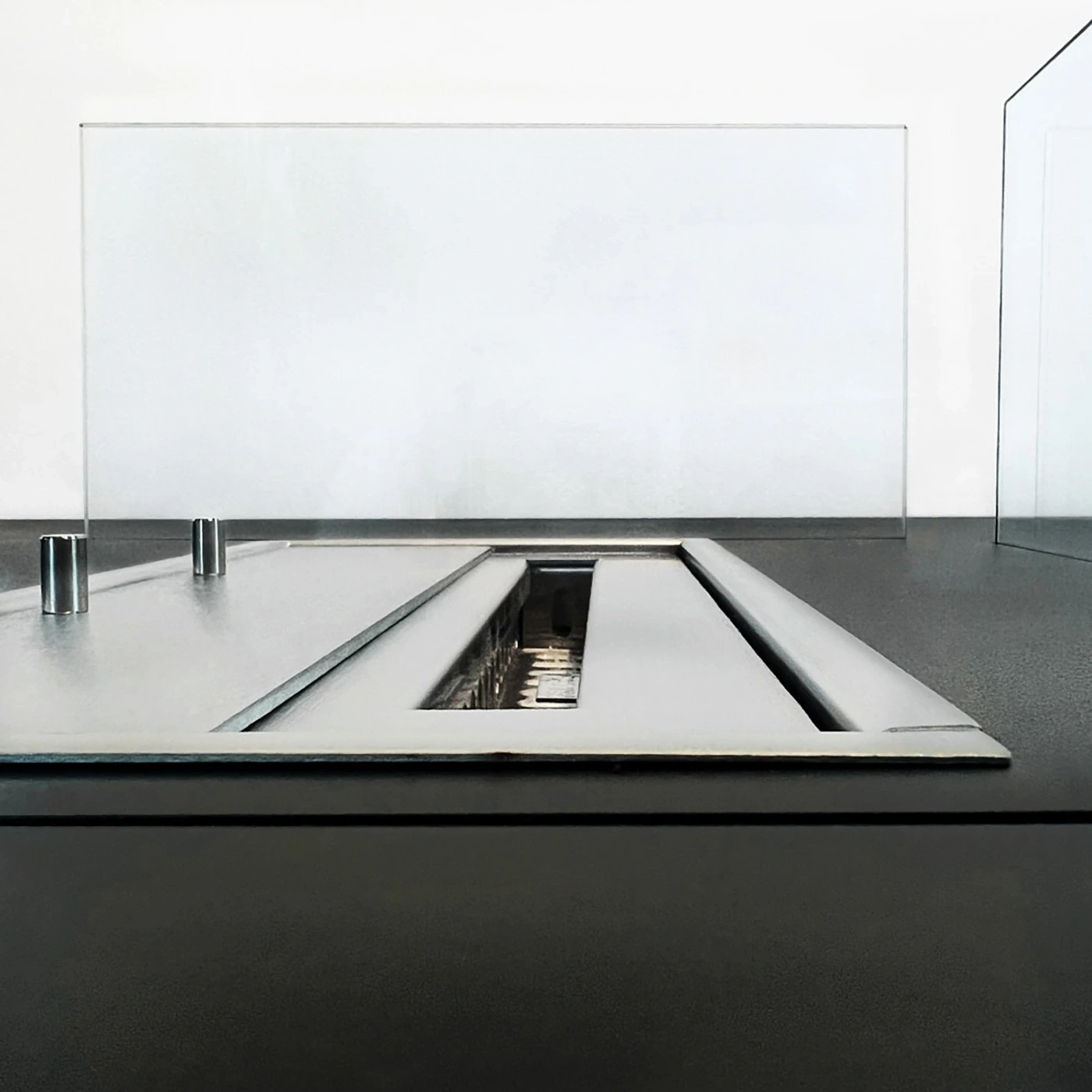 Camino a bioetanolo per interno, Nero, 70x70x35 h cm Zenzero Shop