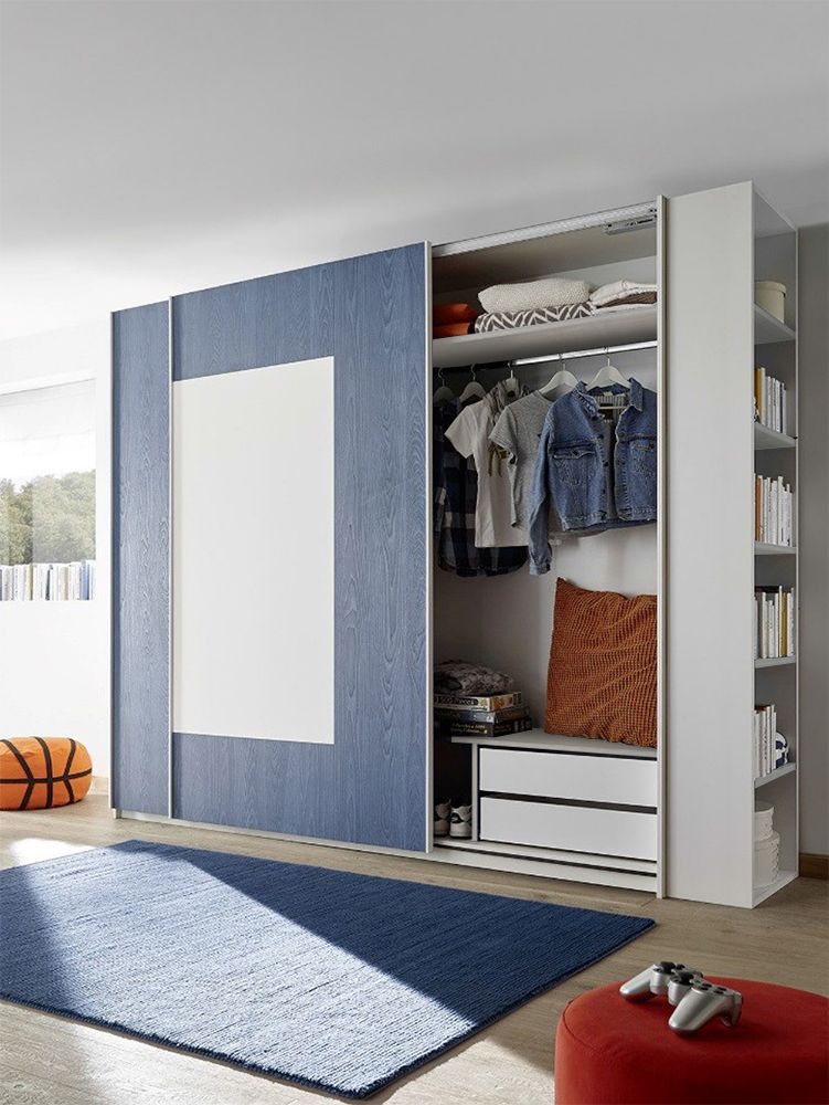 Camera ragazzi completa blu e bianca