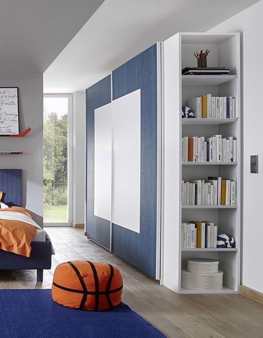 Camera ragazzi completa blu e bianca