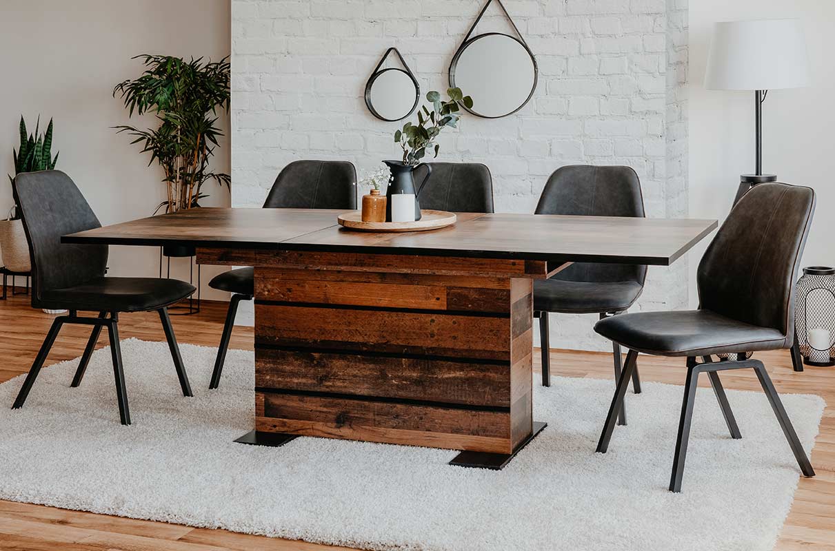 Tavolo allungabile Industry in finitura castagno