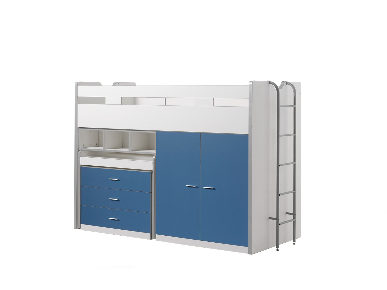 Letto multifunzionale con armadio e scrivania, disponibile in diverse finiture