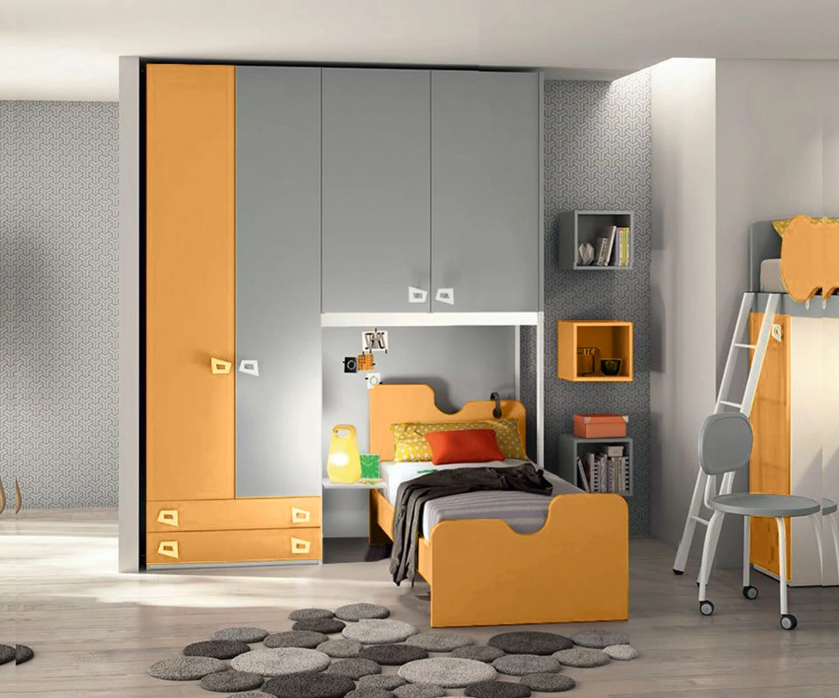 letto x bambini arancione