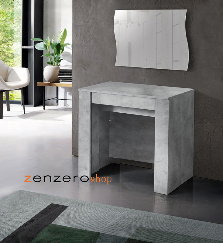 Consolle allungabile Made in Italy, Beton L. 252 cm