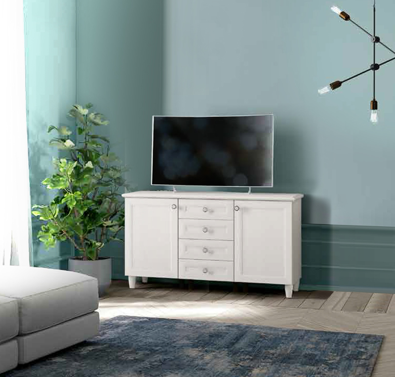 Madia Classic con 4 cassetti e 2 ante in finitura Bucaneve