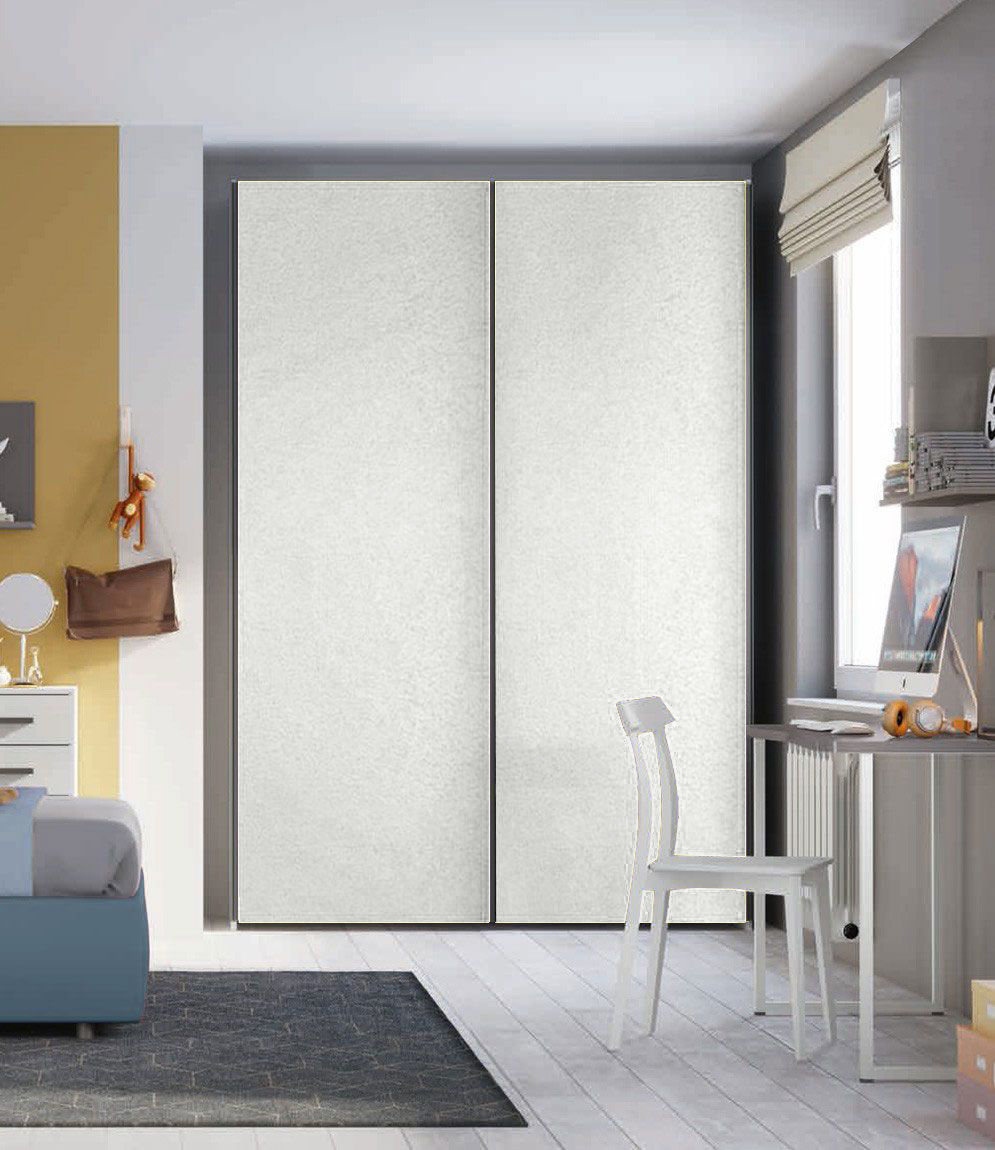 Armadio 2 ante scorrevoli H.225 L.178, finitura Cemento Artico