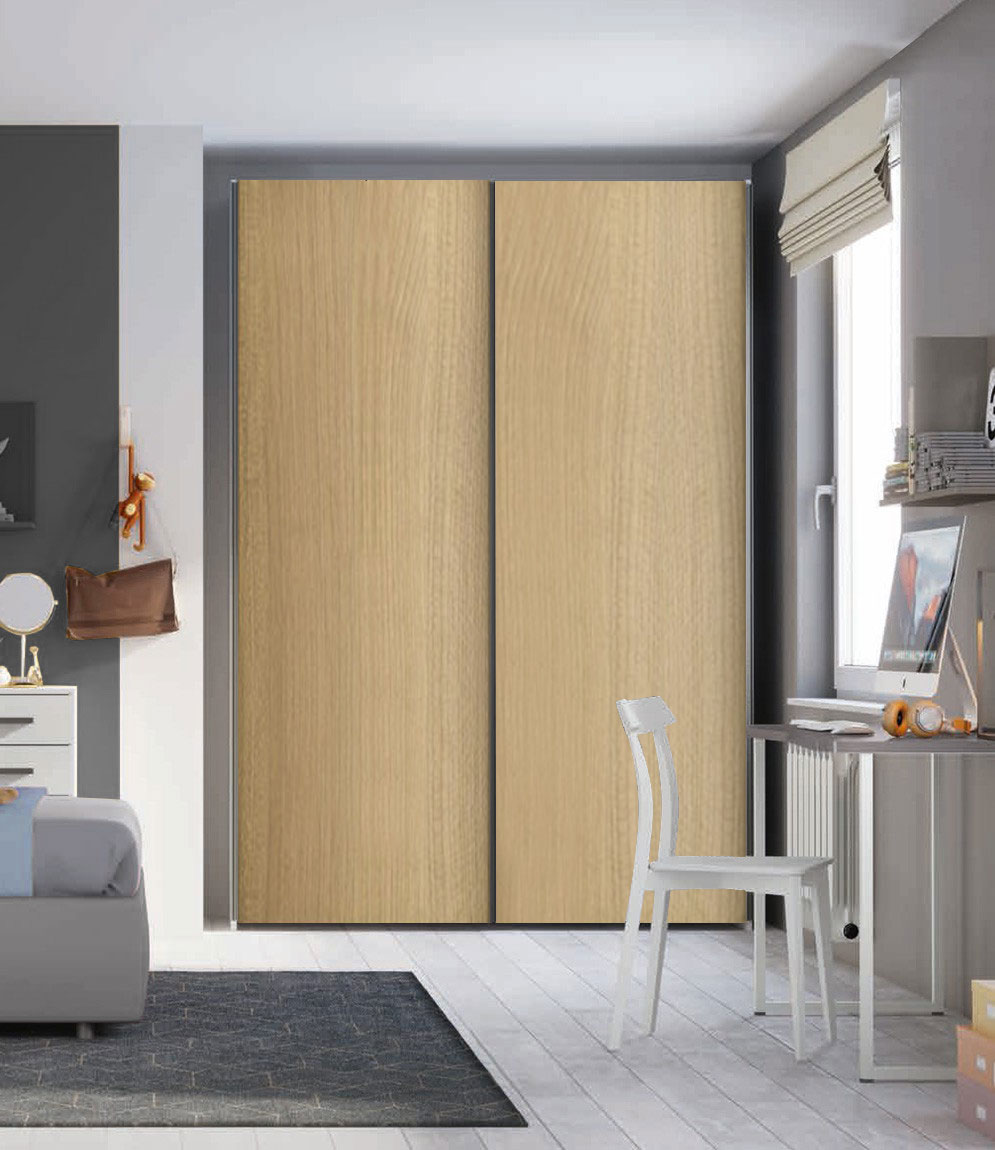 Armadio 2 ante scorrevoli H.257 L.178, finitura Royal Oak