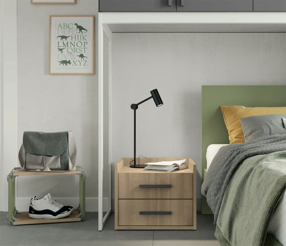 Armadio a ponte con 6 ante battenti in finitura Grigio titanio e Oliva