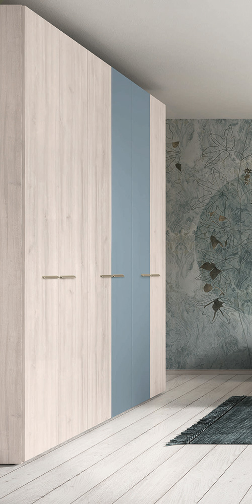 Armadio moderno a 6 ante battenti in finitura Noce brina e Cadaques