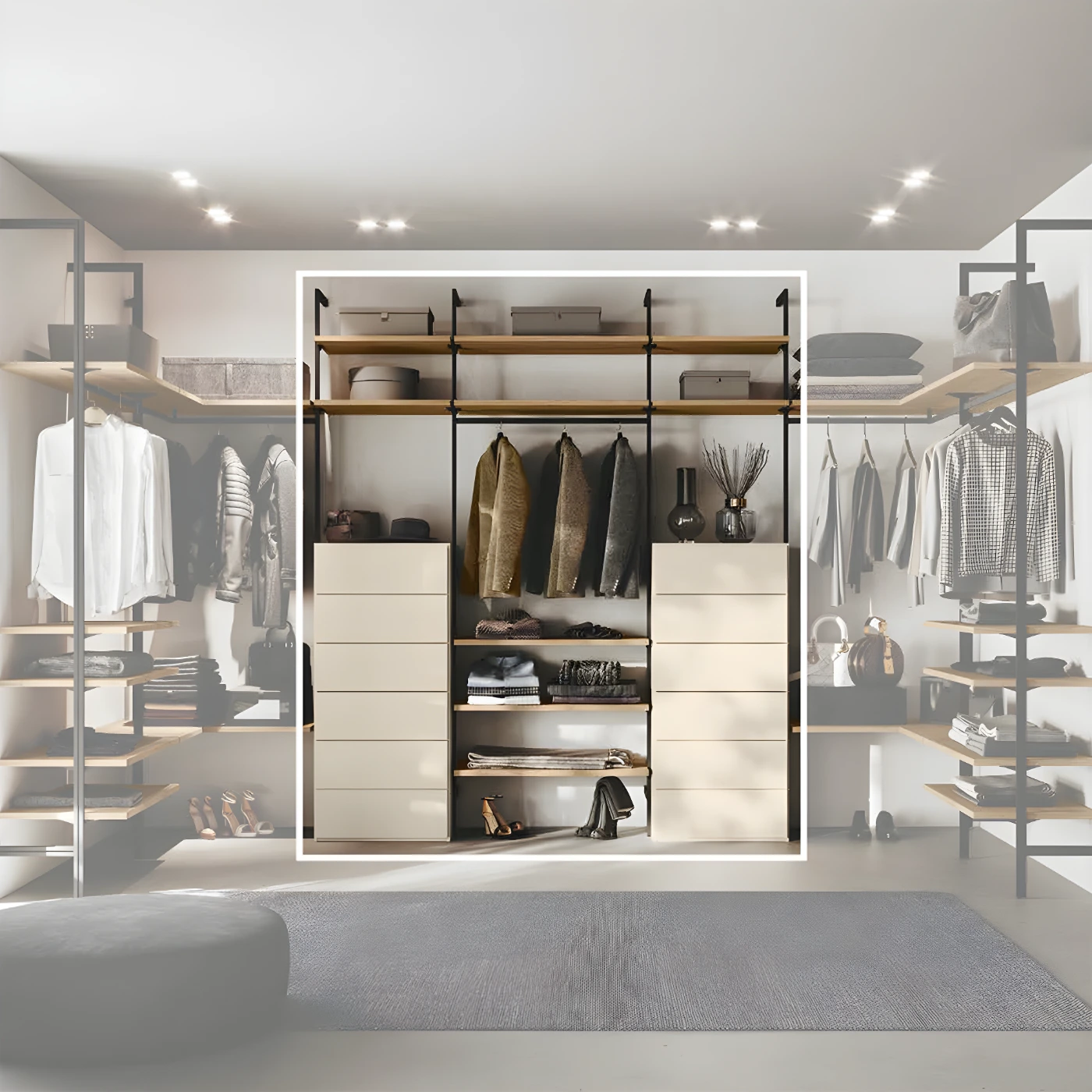 cabina a giorno noce biondo