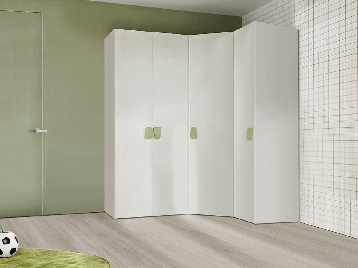 Armadio con cabina, finitura Cemento artico e Oliva