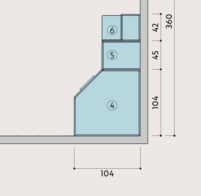 armadio cabina blu mosaico