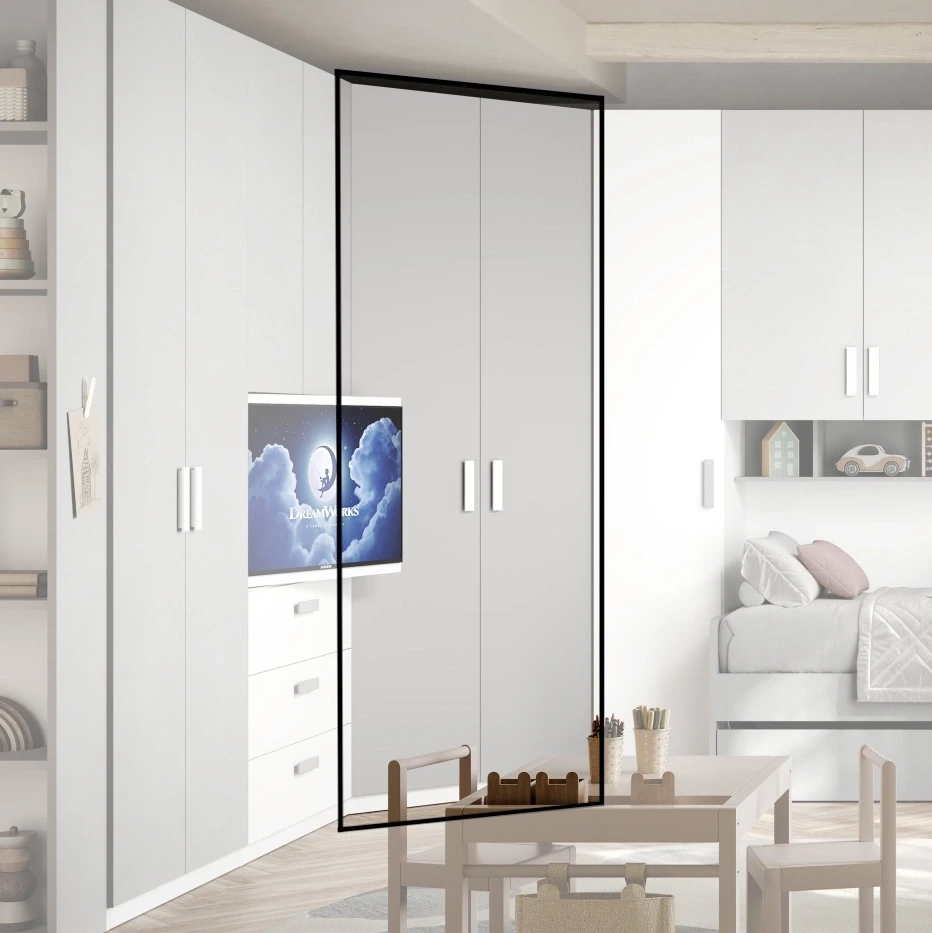 Cabina ad angolo, L.120 x 120 H.240, Bianco opaco e Gesso