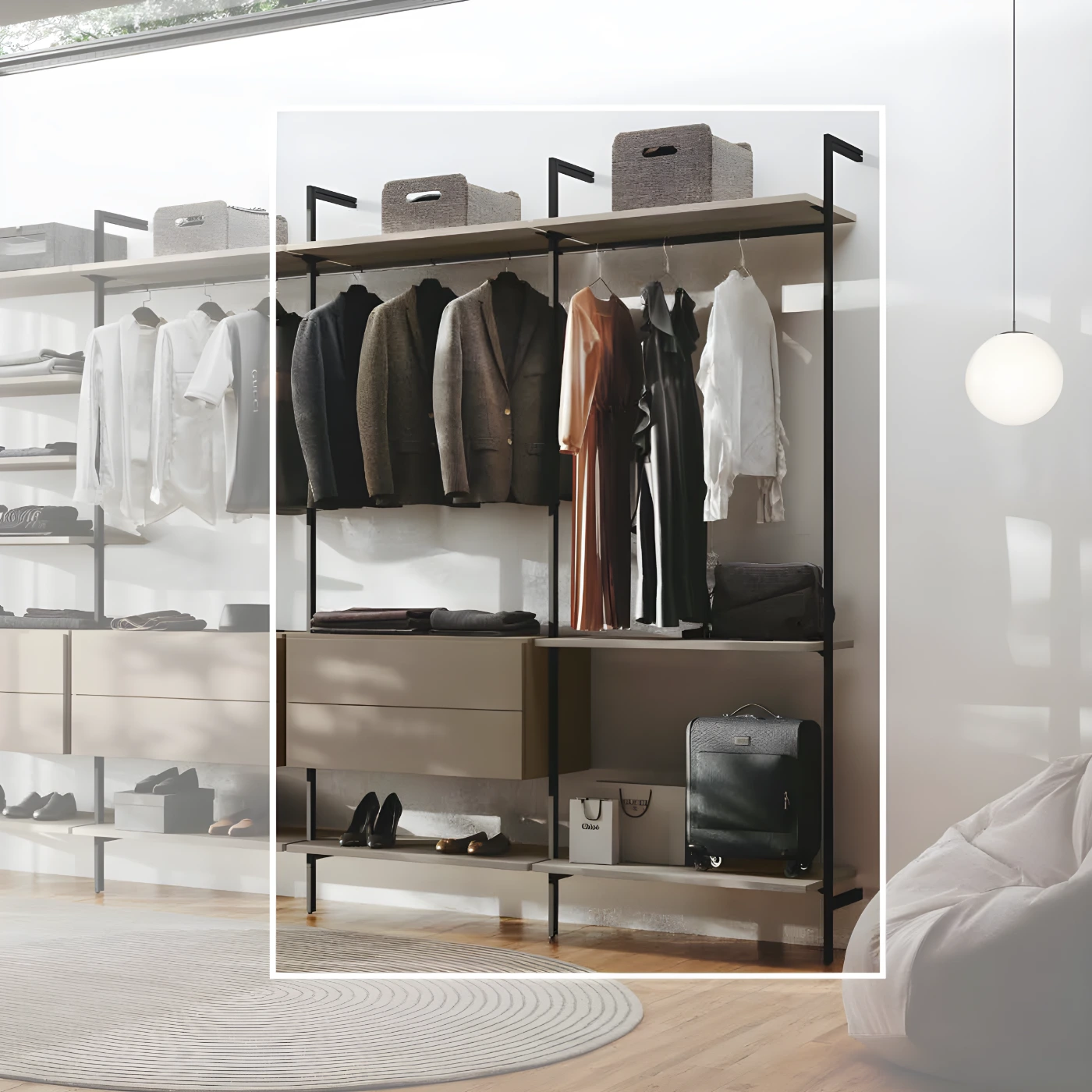 cabina cassetti sospesi