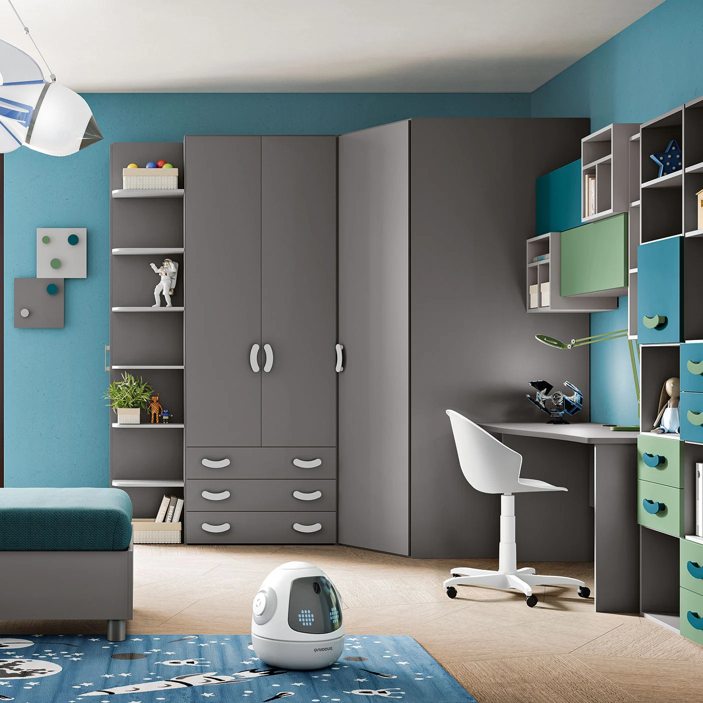 cabina armadio cameretta grigio