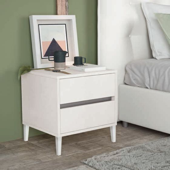 Conveniente  Coppia di comodini moderni in finitura Cemento artico