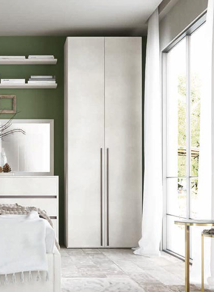 Armadio moderno con 2 ante battenti in finitura Cemento artico