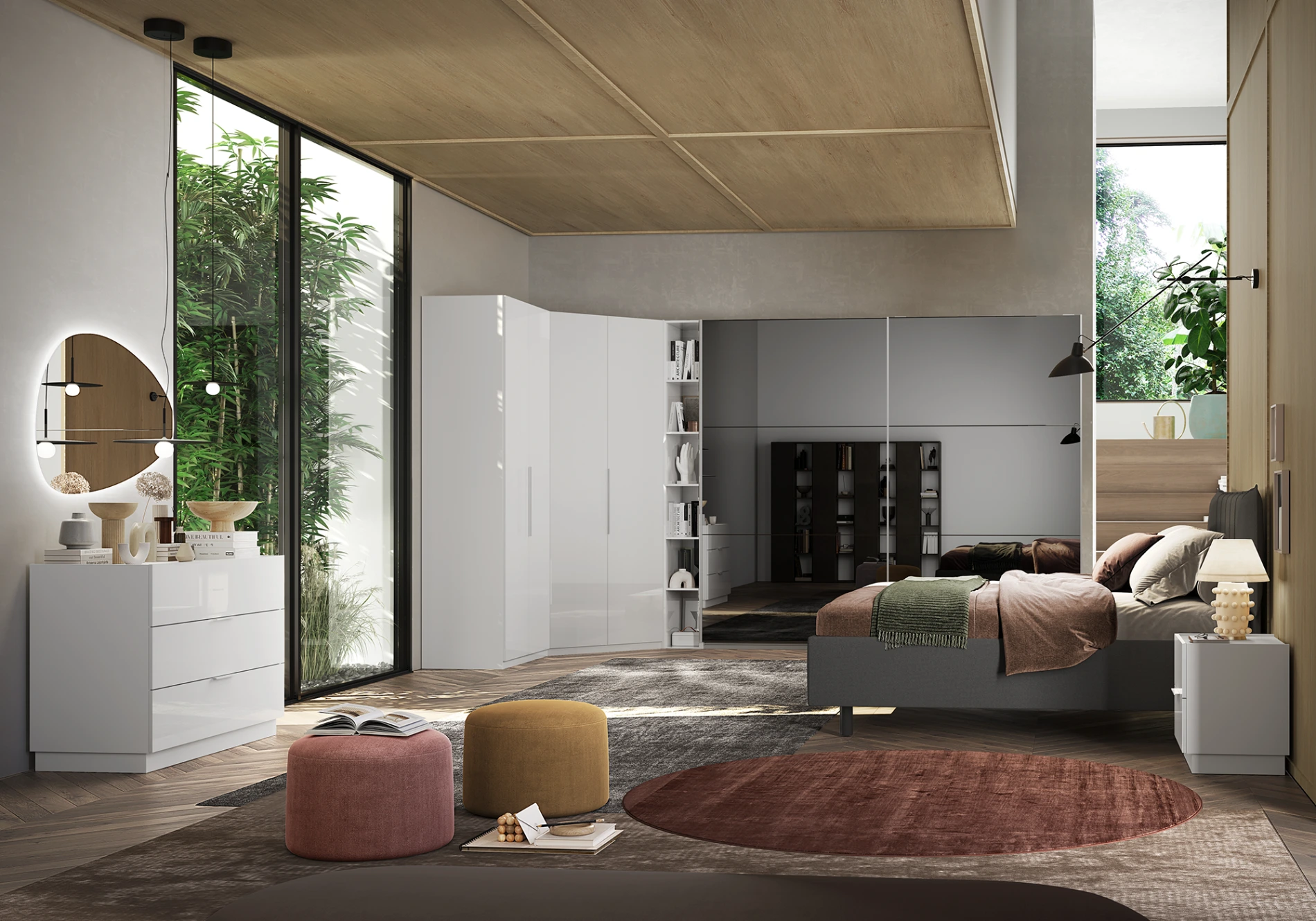 armadio angolare scorrevole