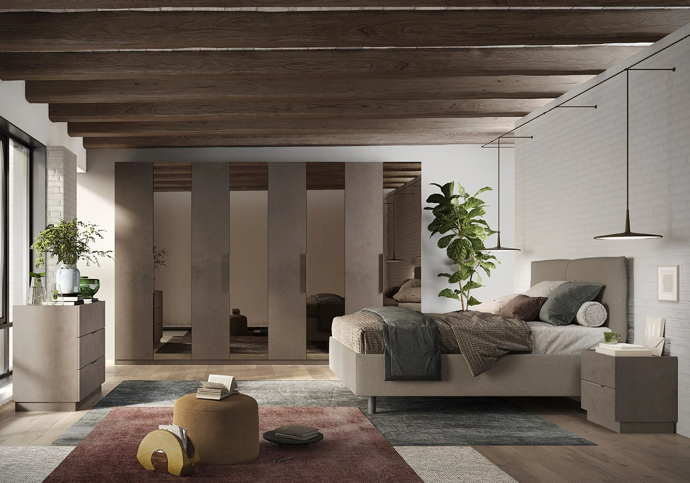 camera tortora e bronzo