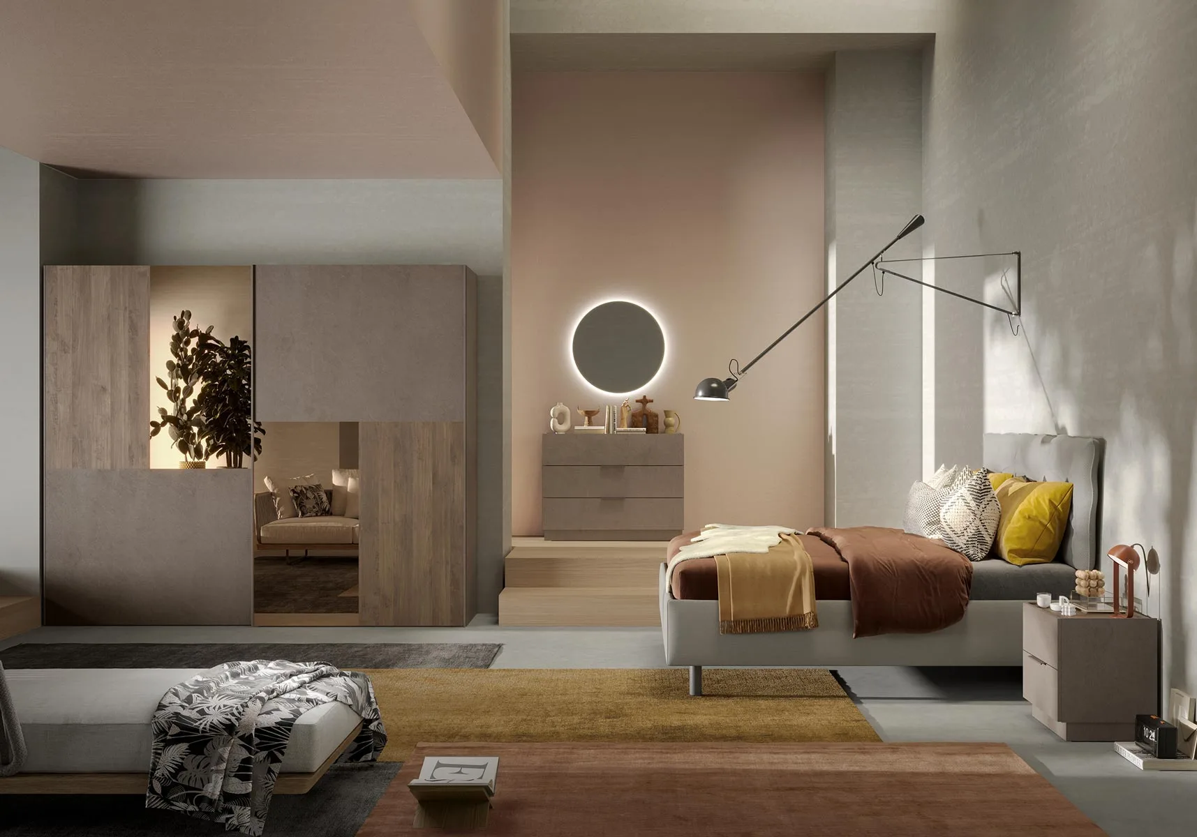 Armadio scorrevole Bronzo e Mercure con specchi bronzati Zenzero Shop