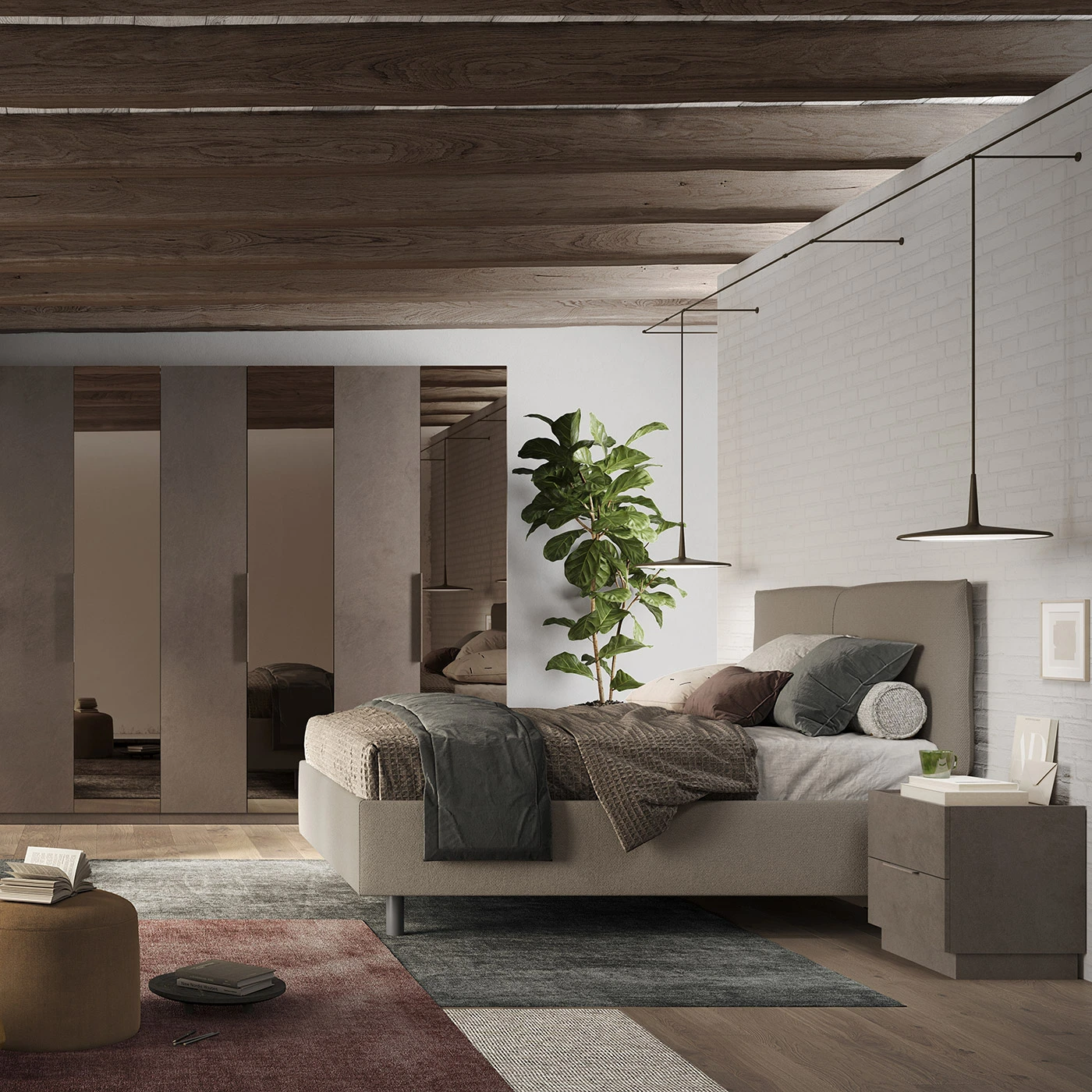 camera tortora e bronzo