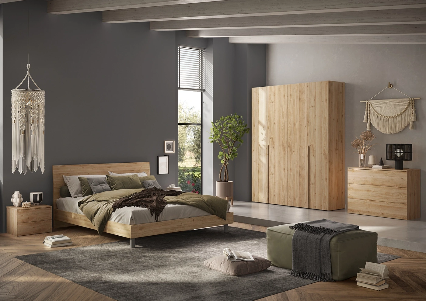 Offerta bloccata camera da letto matrimoniale, finitura Cadiz