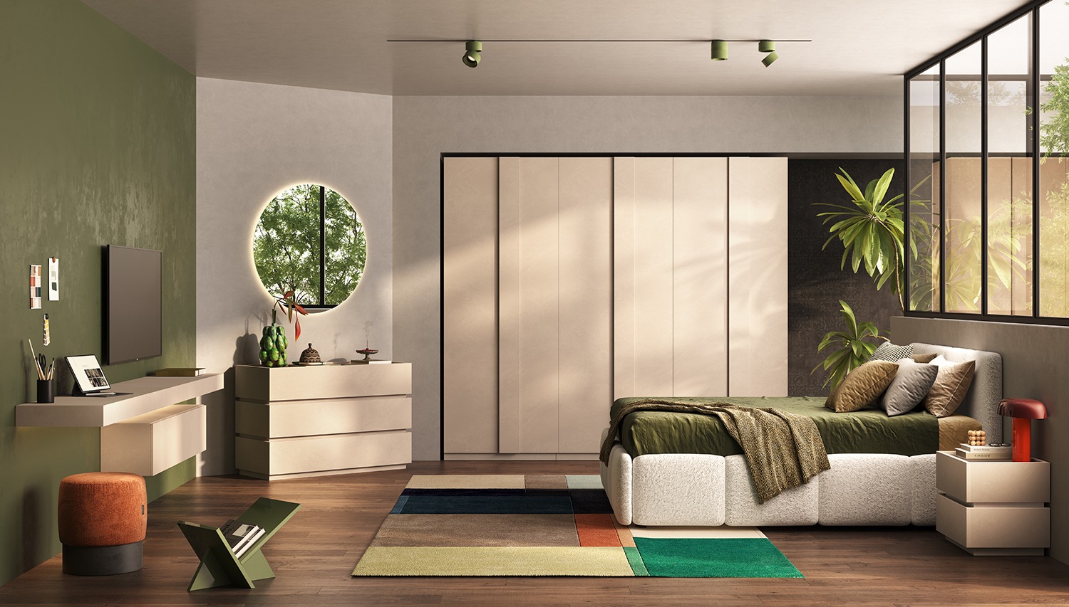 Letto matrimoniale Etra, bouclè Beige, 160x195