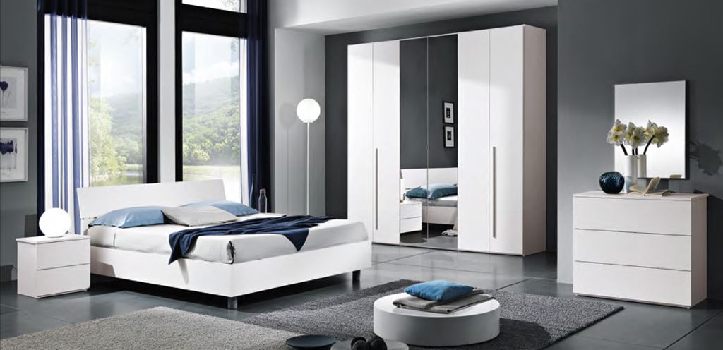 Camera da letto Completa Bianco Frassinato MICHELANGELO