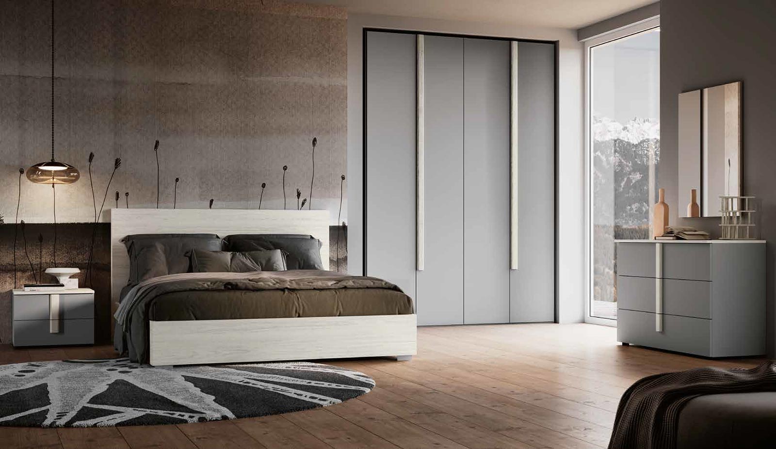 Camera matrimoniale Grigio argento e Bianco altea