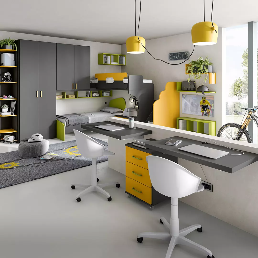 cameretta a ponte grigio scuro