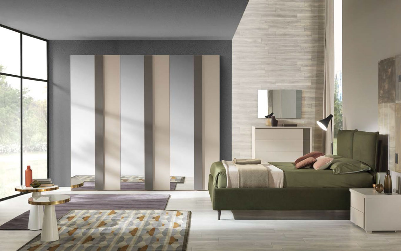 Camera matrimoniale scontata, finitura Cachemire e Grigio londra